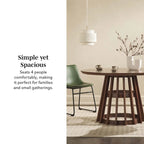 Table de salle à manger ronde en bois à lattes de 48 pouces de Middlebrook Designs