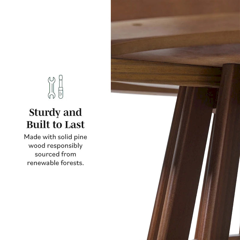 Table de salle à manger ronde en bois à lattes de 48 pouces de Middlebrook Designs