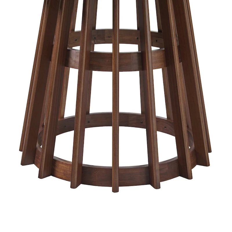 Table de salle à manger ronde en bois à lattes de 48 pouces de Middlebrook Designs