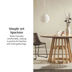 Table de salle à manger ronde en bois à lattes de 48 pouces de Middlebrook Designs