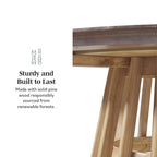 Table de salle à manger ronde en bois à lattes de 48 pouces de Middlebrook Designs