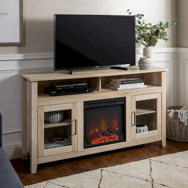 Meuble TV cheminée Middlebrook 58 pouces à 2 portes