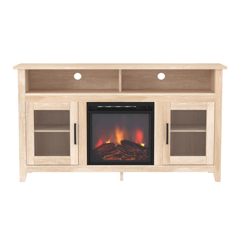 Meuble TV cheminée Middlebrook 58 pouces à 2 portes
