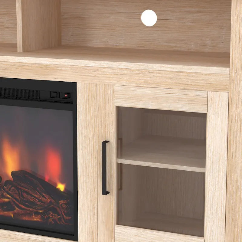 Meuble TV cheminée Middlebrook 58 pouces à 2 portes