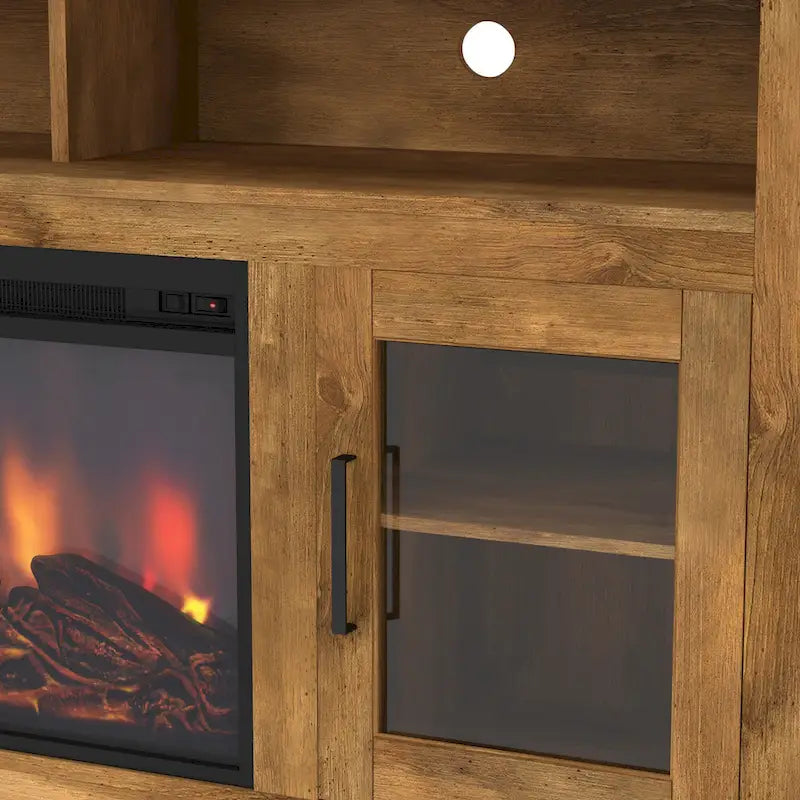 Meuble TV cheminée Middlebrook 58 pouces à 2 portes