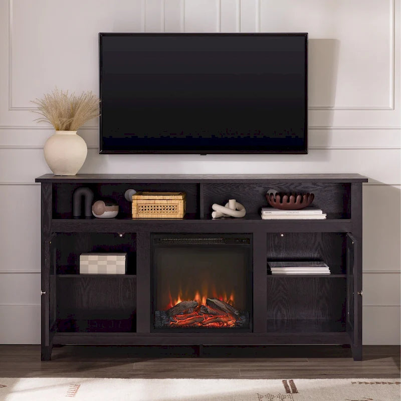 Meuble TV cheminée Middlebrook 58 pouces à 2 portes