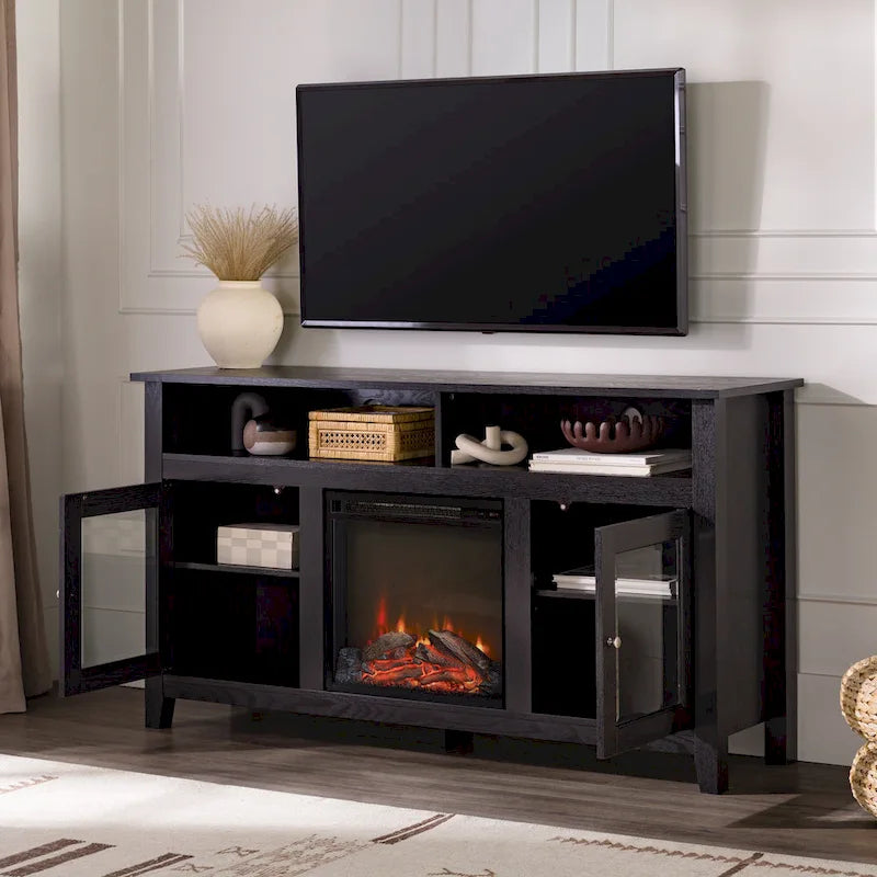 Meuble TV cheminée Middlebrook 58 pouces à 2 portes