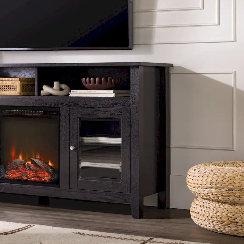 Meuble TV cheminée Middlebrook 58 pouces à 2 portes