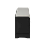 Banc de rangement en bois avec coussin, 3 tiroirs et 3 paniers