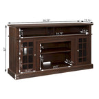 Meuble TV classique de 58,25 pouces avec rangements ouverts et fermés pour téléviseurs de 65 pouces