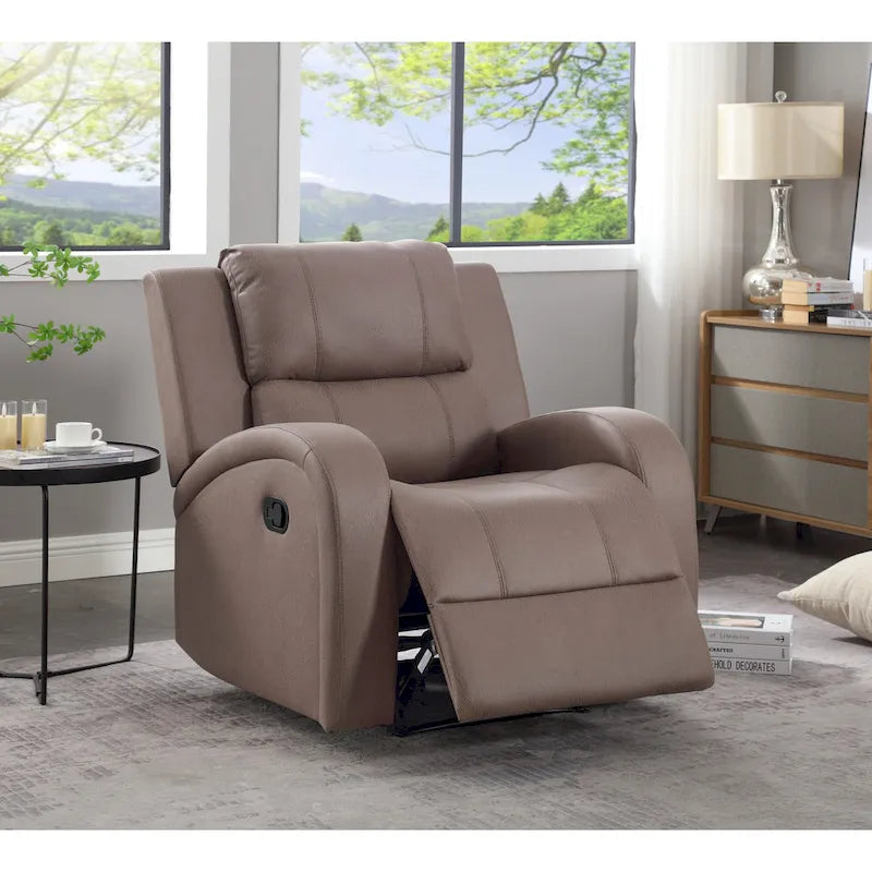 Fauteuil inclinable manuel moderne en cuir souple et similicuir