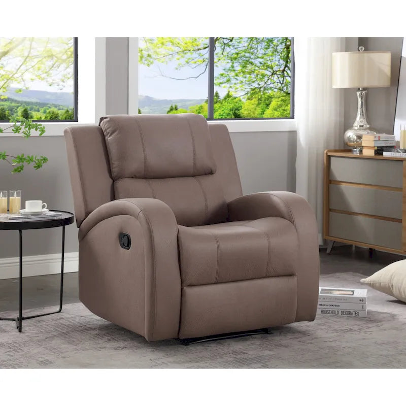 Fauteuil inclinable manuel moderne en cuir souple et similicuir