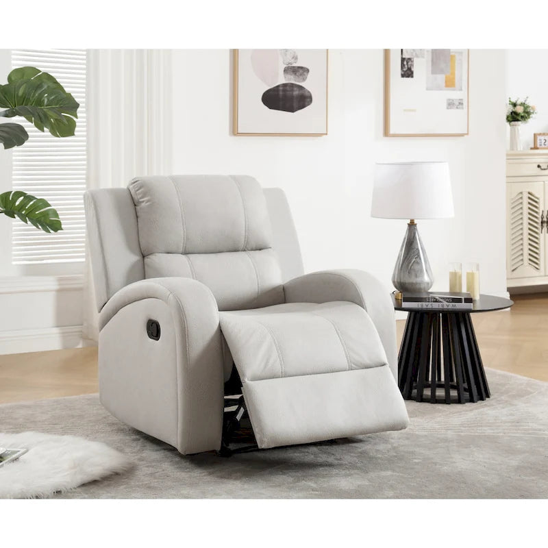 Fauteuil inclinable manuel moderne en cuir souple et similicuir