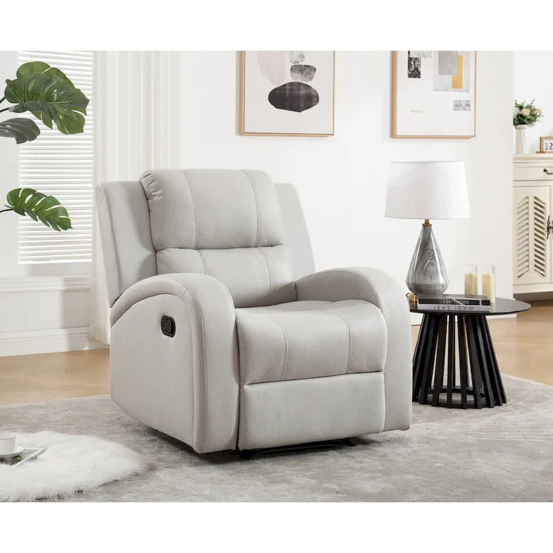 Fauteuil inclinable manuel moderne en cuir souple et similicuir