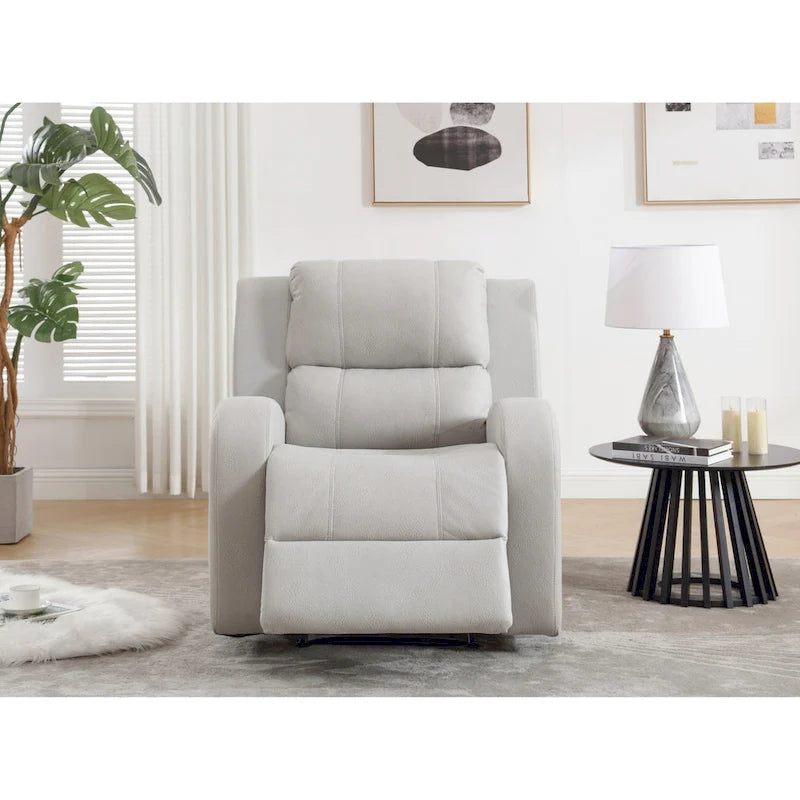 Fauteuil inclinable manuel moderne en cuir souple et similicuir