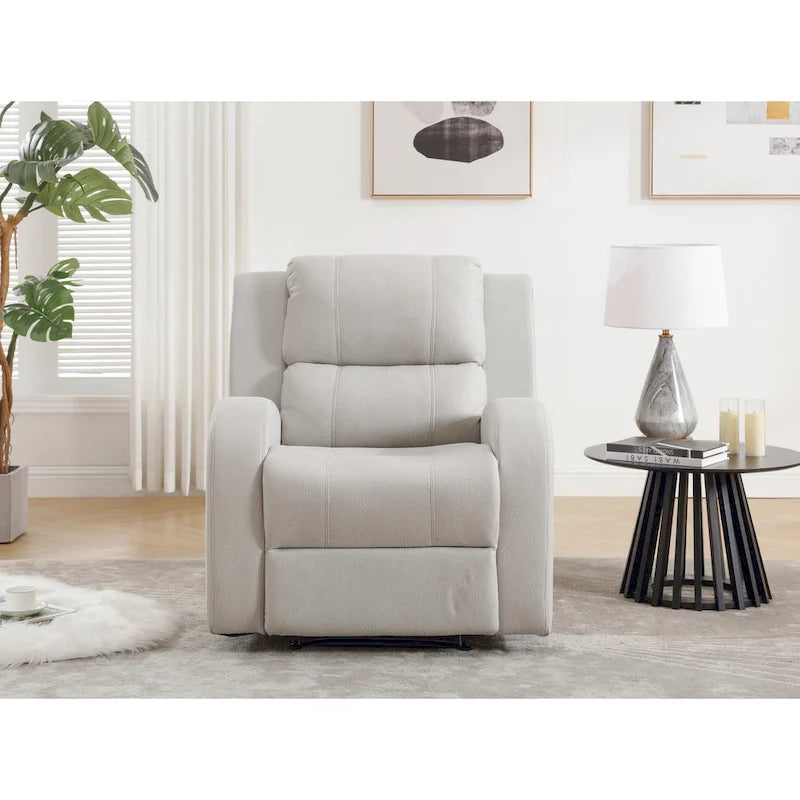 Fauteuil inclinable manuel moderne en cuir souple et similicuir