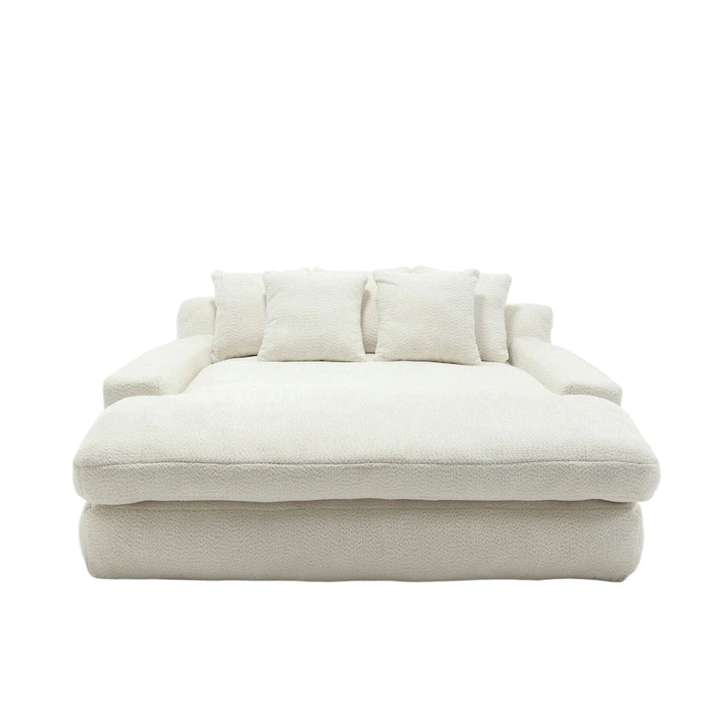 Canapé relax 2 places en chenille avec 5 coussins de dossier