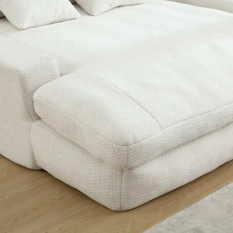 Canapé relax 2 places en chenille avec 5 coussins de dossier