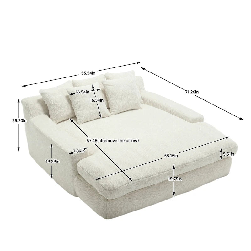 Canapé relax 2 places en chenille avec 5 coussins de dossier