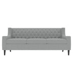 Canapé 3 places gris 78,75 en polyester avec dossier et coussins capitonnés