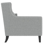 Canapé 3 places gris 78,75 en polyester avec dossier et coussins capitonnés