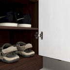 Meuble à chaussures, étagère à chaussures à 4 niveaux avec 1 tiroir, meuble de rangement à chaussures autoportant avec 2 portes et étagères réglables