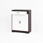 Meuble à chaussures, étagère à chaussures à 4 niveaux avec 1 tiroir, meuble de rangement à chaussures autoportant avec 2 portes et étagères réglables