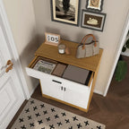 Meuble à chaussures, étagère à chaussures à 4 niveaux avec 1 tiroir, meuble de rangement à chaussures autoportant avec 2 portes et étagères réglables