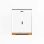 Meuble à chaussures, étagère à chaussures à 4 niveaux avec 1 tiroir, meuble de rangement à chaussures autoportant avec 2 portes et étagères réglables