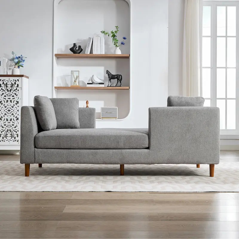 Chaise longue moderne double face rembourrée et large