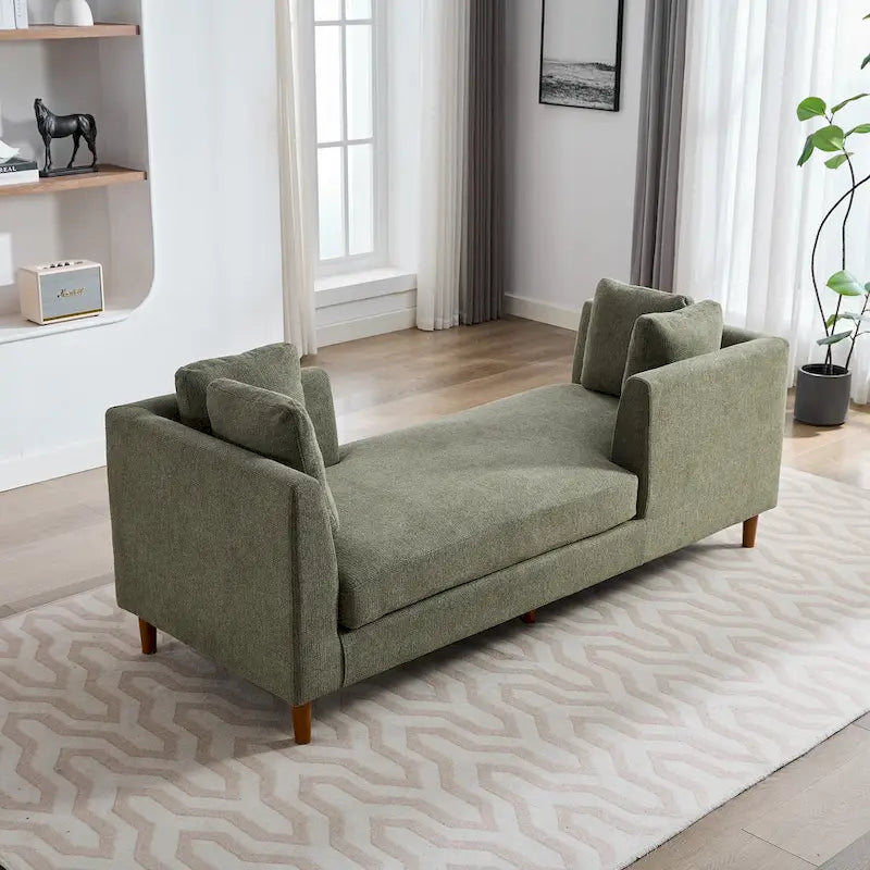 Chaise longue moderne double face rembourrée et large