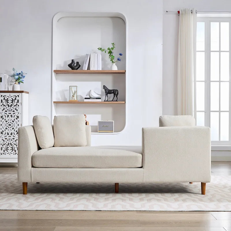 Chaise longue moderne double face rembourrée et large