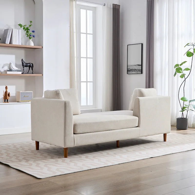 Chaise longue moderne double face rembourrée et large
