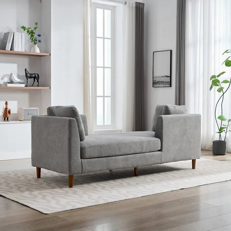 Chaise longue moderne double face rembourrée et large