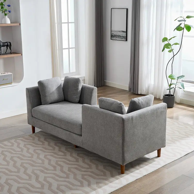 Chaise longue moderne double face rembourrée et large