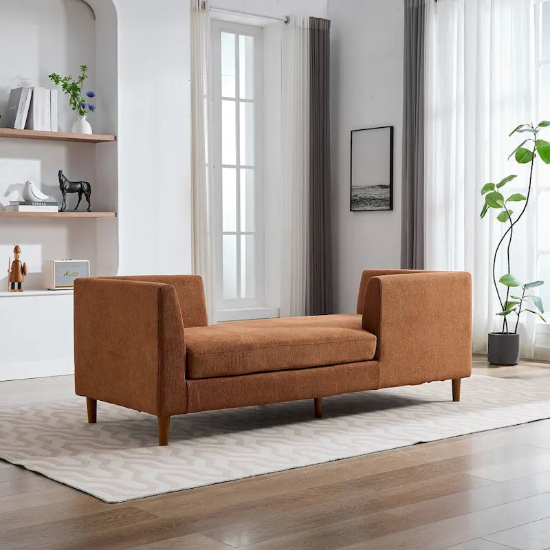 Chaise longue moderne double face rembourrée et large