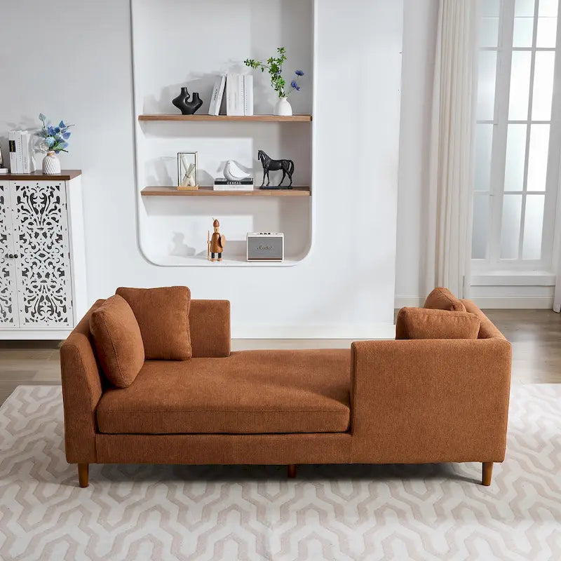 Chaise longue moderne double face rembourrée et large