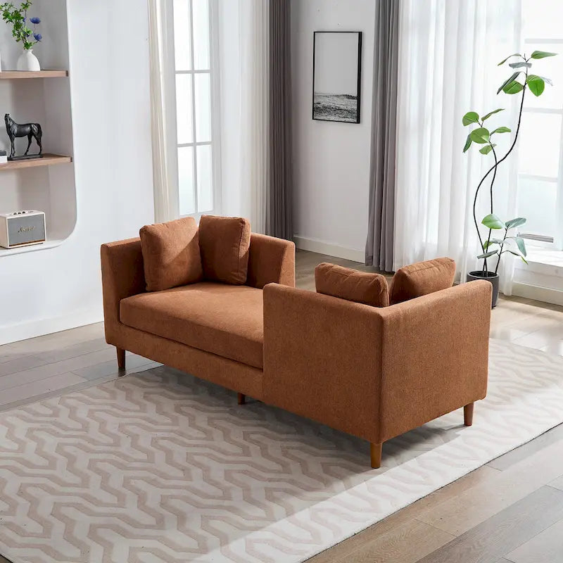 Chaise longue moderne double face rembourrée et large
