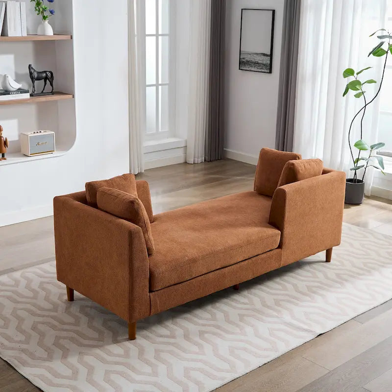 Chaise longue moderne double face rembourrée et large