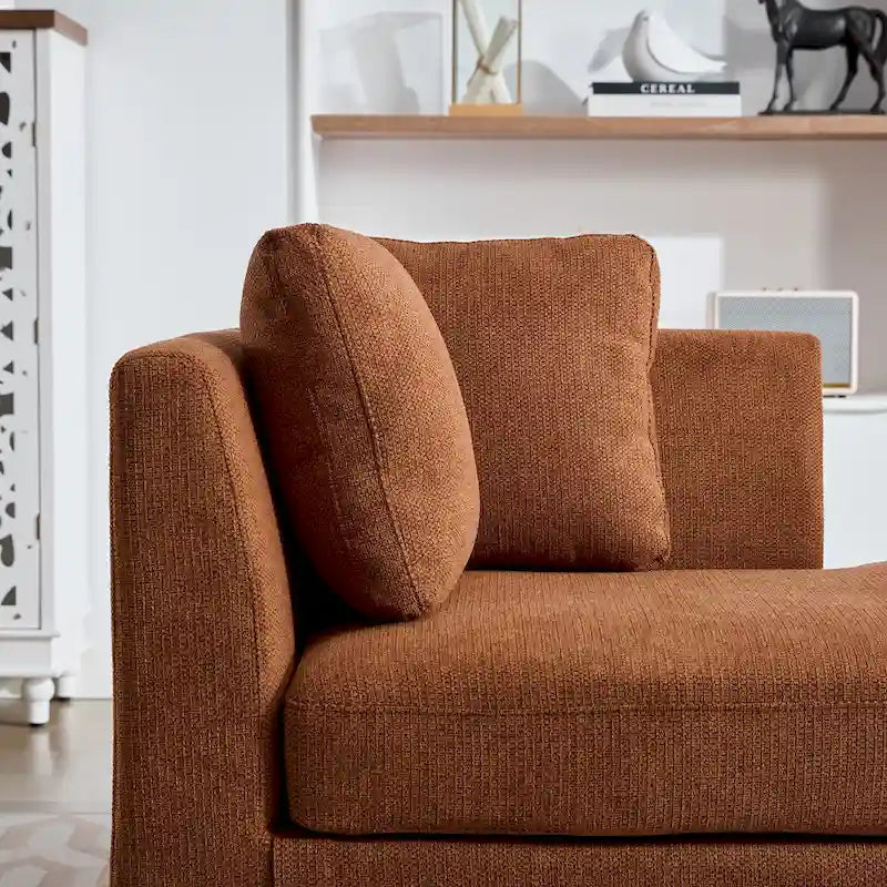 Chaise longue moderne double face rembourrée et large