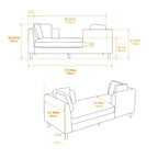 Chaise longue moderne double face rembourrée et large