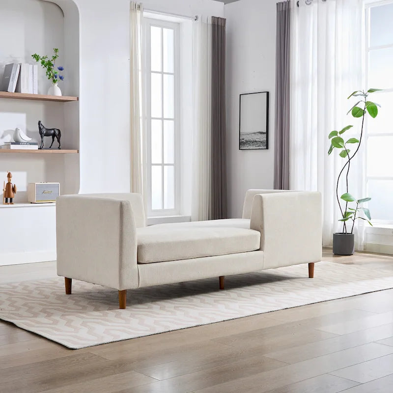Chaise longue moderne double face rembourrée et large