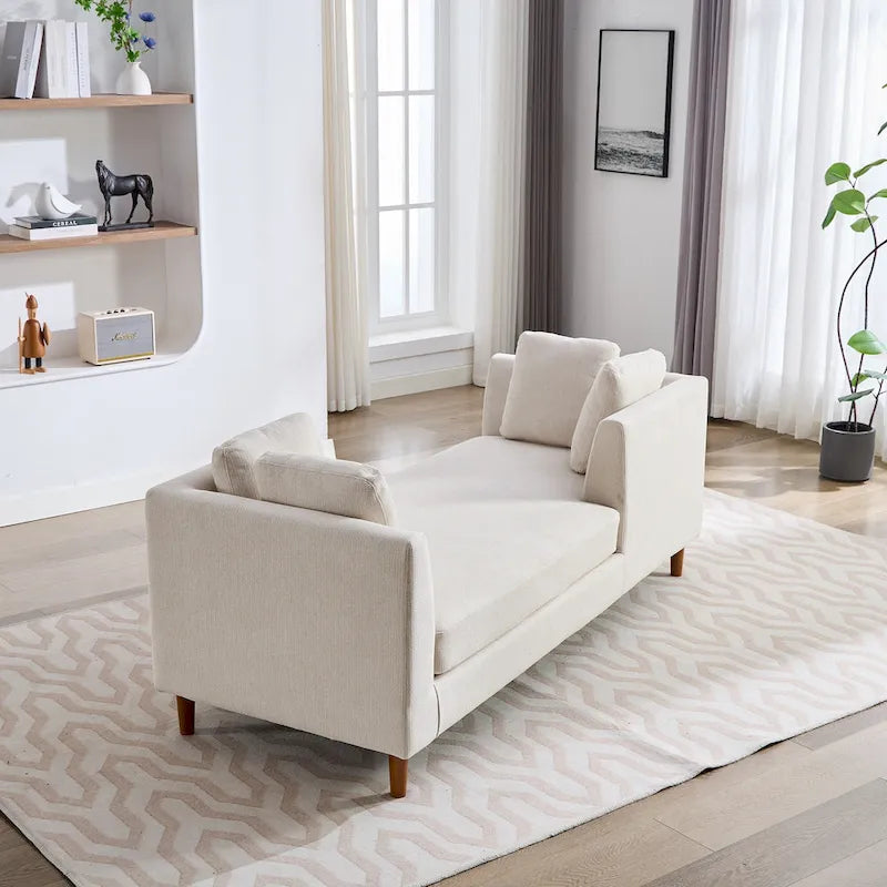 Chaise longue moderne double face rembourrée et large