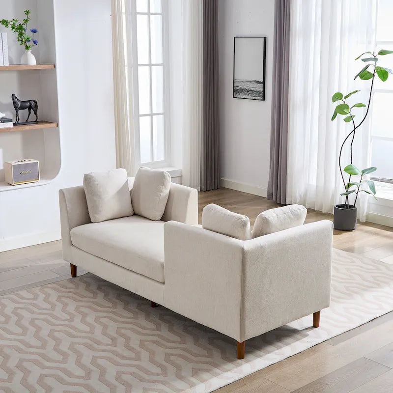 Chaise longue moderne double face rembourrée et large