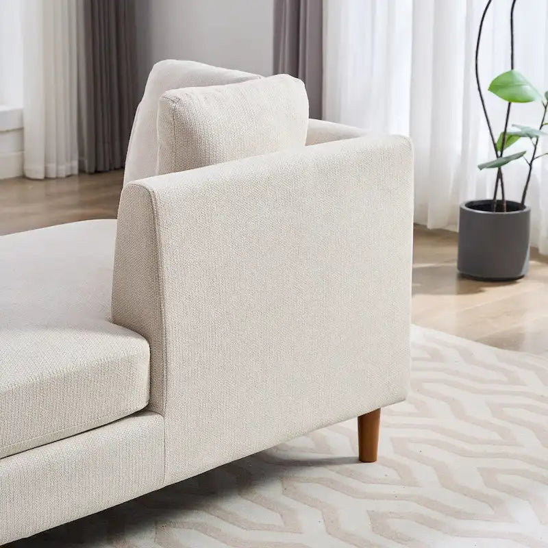 Chaise longue moderne double face rembourrée et large