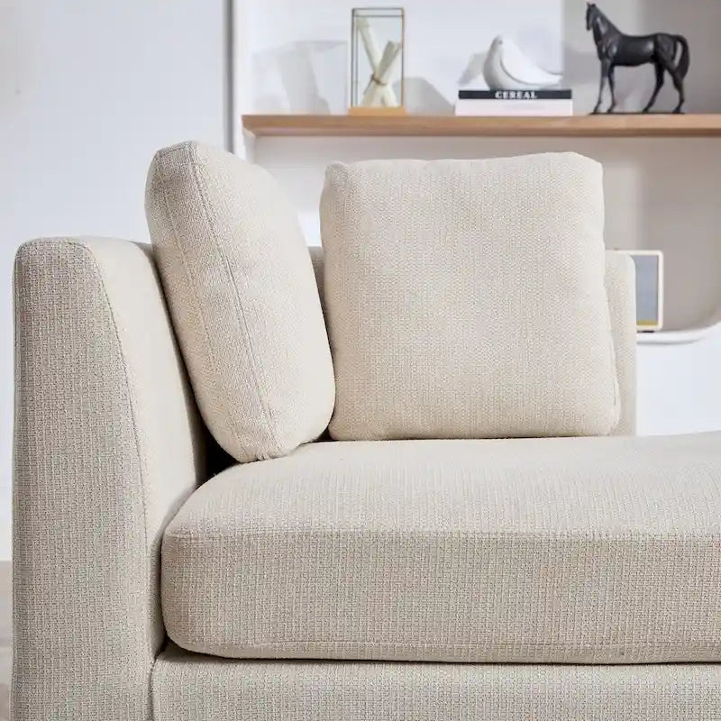 Chaise longue moderne double face rembourrée et large