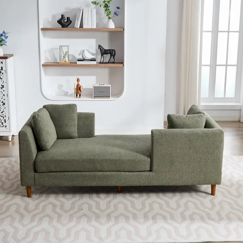 Chaise longue moderne double face rembourrée et large