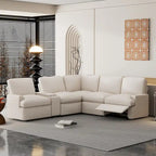 Power Recliner Corner Sofa Home Theater Reclining Sofa Sectional Couches with Storage Box, Cup Holders