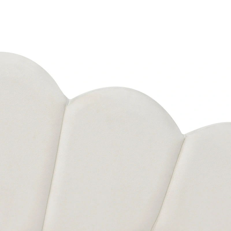 Cadre de lit de jour rembourré pleine grandeur avec dossier incurvé et lit gigogne, blanc