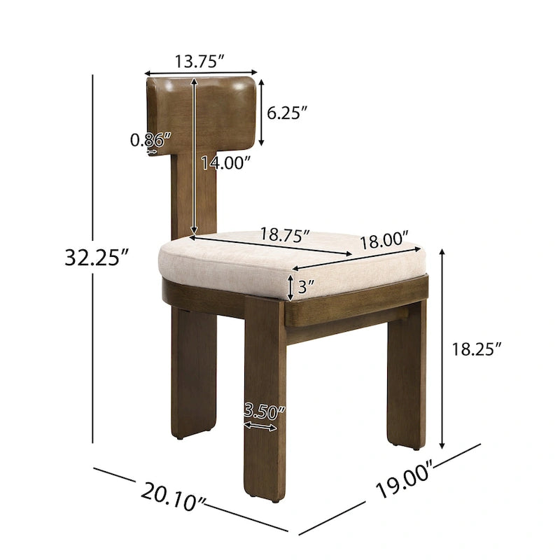 Christopher Knight Home - Chaises de salle à manger rembourrées Oliver, assises élégantes et confortables, lot de 2